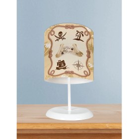 Resim Mekta Home Bebek ve Çocuk Odası Korsan Kuru Kafa Çerçeveli Abajur 