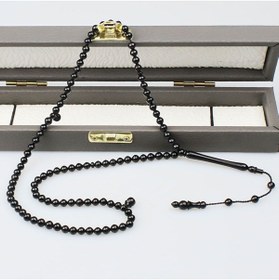 Resim tesbihpasaji Siyah Kınalı Küçük Boy Namaz Tesbihi 99 Kuka Tesbih (5 X 5 MM) Tp001639 