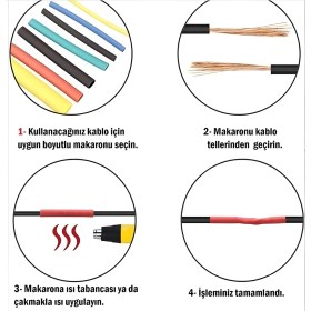 Resim Motoraid 560 Parça Makaron Seti Isı ile Daralan Makaron Renkli Kablo Tamir Onarım Set Kılıf Cırt Cırt 