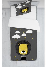 Resim Yıldızlı Bulutlu Kral Aslan Çocuk Oda Yatak Örtüsü Yastık Kılıfı 