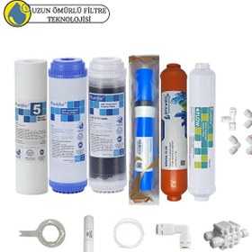 Resim Pemax Water Solutions Purefer Açık Kasa Çift Karbonlu Sertifikalı 6'lı Vontron Helixfil Yüksek TDS Mebran Mineralli 