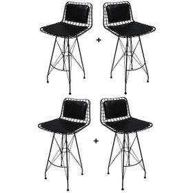 Resim Knsz masa sandalye takımı hem105zengin crdsyh 140*040 4 sandalye syhsyh sırt minderli 