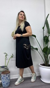 Resim A082 siyah şalvar model bakır cepli - 38 