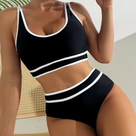 Resim Plaj tatili için seksi ve şık iki parçalı bikini setleri, moda rahat mayo, kadınların mayo ve kıyafetleri 