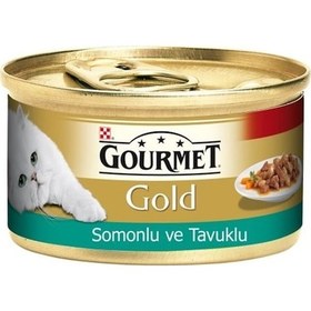 Resim Gourmet Gold Somon ve Tavuklu Konserve Yetişkin Kedi Maması 85 G 