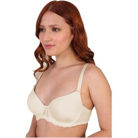 Resim Emay Ekru Mı 189B Pedli Dantelli Balenli Sütyen 