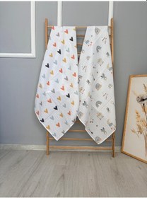 Resim % 100 Pamuk Müslin Kundak 2 Adet Ar04 