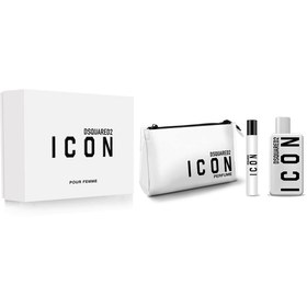 Resim DSquared2 Dsquared2 Icon Pour Femme EDP Set (100 ML Parfüm+10ML Seyahat Boy+Çanta)-Kadın Parfüm Seti 