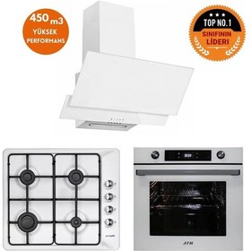 Resim Eminçelik Ve AFM Tech 31 221 + FM7701+FM3301 Beyaz Ankastre Set 