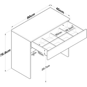 Resim Rani Mobilya Rani Bj104 Makyaj Masası Tek Çekmeceli Takı Düzenleyici Beyaz 