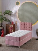 Resim beehanem 120x200 Bengü Yatak Baza Başlık Set Pembe 