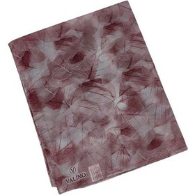 Resim Mim Eşarp Valino Vual Twill Fular 45x110 Cm - Yaprak Desenli, Hafif Ve Nefes Alabilir Şal Mürdüm - Pudra 