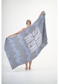 Resim Halikarnas Lacivert & Mavi Peştemal %100 Pamuk Çok Renkli 