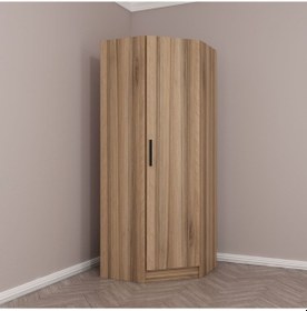 Resim Kale Tek Kapaklı Köşe Zincir Dolap Dore Ceviz - 190cm 