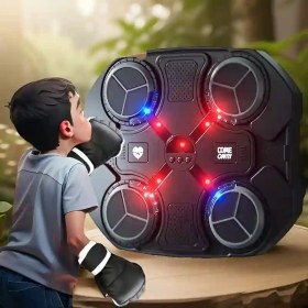 Resim Işıklı ve Sesli Etkileşimli Boks Antrenman Matı, Ayarlanabilir Hız, Eldiven Dahil, Vantuzlu Duvara Monte, USB ile Çalışan, ABS Malzeme, Çocuklar İçin Eğlenceli Oyuncak, Tatiller İçin Mükemmel Hediye 