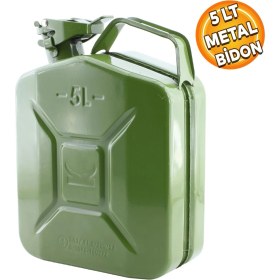 Resim Badem10 King Metal Dayanıklı Benzin Akaryakıt Mazot Taşıma Doldurma Depolama Bidon Bidonu 5 Lt 