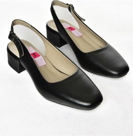 Resim Fox Shoes S908040003 Siyah Hakiki Deri Kalın Topuklu Kadın Ayakkabı Siyah 