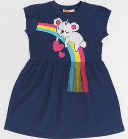Resim Denokids Koala Kız Elbise Lacivert 