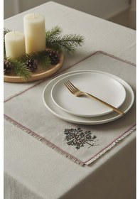 Resim Rivaistanbul Çam Ağacı Nakışlı Hasır Görünümlü Kenarları Püsküllü 2' Li Amerikan Servis Seti Çok Renkli 