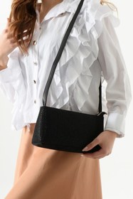 Resim Nas Bag Abiye, Işıltılı, Taşlı, Gündelik Kadın Baget Çanta (En:27xBoy:13) 