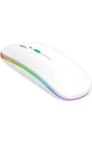 Resim Classone RGB-102F Rgb Işıklı, Efektli, Silent-Sessiz, Rf Kablosuz, Bluetooth Mouse - Beyaz 
