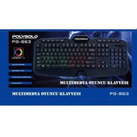 Resim Polygold PG-963 Multimedya Işıklı Oyuncu Gaming Klavye 