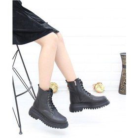 Resim Nesil Shoes Fncy 12 Siyah Bağcıklı Kadın Bot Siyah 