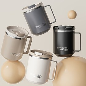 Resim 304 Paslanmaz Çelik Kahve Bardağı, Sızdırmaz Yalıtımlı Seyahat Bardağı ile Çay Infuser, Tekrar Kullanılabilir Yuvarlak Tasarım, Ofis ve Ev Kullanımı İçin İdeal, Sadece Elde Yıkama, Noel, Cadılar Bayramı, Hanuka, Şükran Günü, Sevgililer Günü İçin Mükemmel 