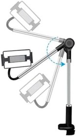 Resim Coverzone Tablet ve Telefon Tutucu Masa Kıskaçlı Stand 360° Dönebilen Ayarlanabilir Metal Gövde 4.7-12.9 İnç Cihazlar ile Uyumlu iPad ile Uyumlu Uzun Kollu Masa Standı | L350 