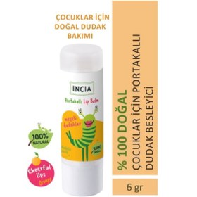 Resim INCIA %100 Doğal Kids Dudak Besleyici Portakal Bitkisel Nemlendirici Dudak Bakım Kremi 6 G 