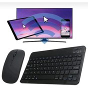 Resim TahTicMer Samsung Galaxy Tab A T590 T595 Uyumlu Kablosuz Bluetooth Klavye Mouse Set 