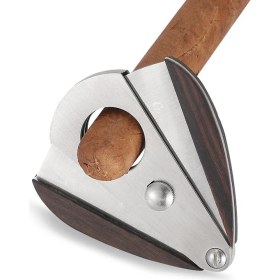 Resim Ahşap Puro Kesici Bıçak Keskin Seyahat Çift Kenarlı Puro Giyotin Kesme Aracı Metal Push Button Kesici | Puro Aksesuarları 