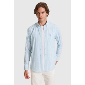 Resim U.s. Polo Assn. Erkek Mavi Gömlek Desenli 50324781-VR036 