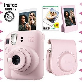 Resim Instax mini 12 Yeşil Fotoğraf Makinesi-20'li Film-Çerçeve-Kare Albüm ve Deri Kılıf Seti 