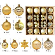 Resim Soulader Noel Ağacı Aksesuarları Seti Altın Renk Şık Ve Zarif Süsler Sarı 