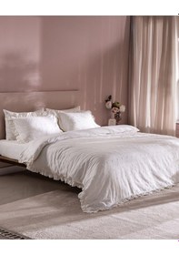 Resim Madame Coco Saule Çift Kişilik %100 Pamuk Brodeli Nevresim Takımı - Beyaz 8684427222034 Beyaz 