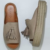 Resim Bueno Shoes Gri Deri Kadın Dolgu Topuklu Espadril Terlik 01wq3511 