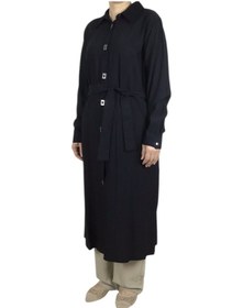 Resim Ece Giyim Kadın Önü Çıtçıtlı Beli Kuşaklı Tunik Siyah 