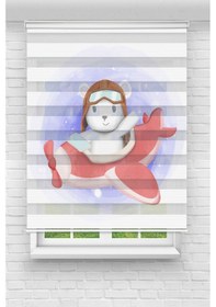 Resim Perdecizade Enxboy Helikopter Dijital Baskılı Zebra Perde-cocuk Odası-stor Perde Pz-358 Renkli 