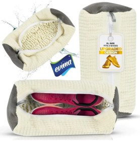 Resim Empressco Evima Ayakkabı Yıkama Çantası Fermuarlı Beyaz Mikrofiber Koruyucu Çamaşır Filesi - Fiyatı, Yorumları 
