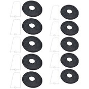 Resim Folinda 10 Adet Siyah Dairesel Kağıt Feneri - 5 Adet 10 İnç + 5 Adet 8 İnç - Doğum Günü, Düğün, Parti Ve Ev Dekorasyonu - Işık Bulbuğu Hariç 