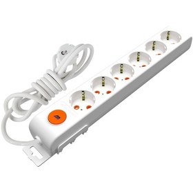 Resim Mutlusan Ri-Tech 6'lı Topraklı Çocuk Korumalı Grup Priz 2 Metre Beyaz 