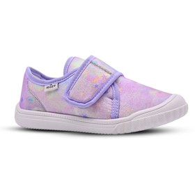 Resim kids A more Violet Kız Çocuk Ev ve Kreş Ayakkabısı Parlak Kumaş Lila 