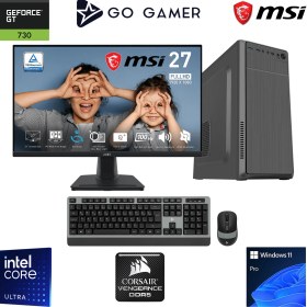 Resim Go Gamer U12D Intel Core Ultra 5 225F / 32GB Ddr5 5200MHZ / 1tb Nvme SSD 5000-3600MB-SN Gen4 / GT730 4gb / Msı 27" 100Hz / Windows 11 Pro Iş Bilgisayarı 