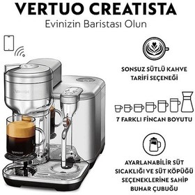 Resim Nespresso Vertuo Creatista Pro Kapsüllü Kahve Makinesi Metalik 