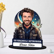 Resim Kişiye Özel Erkek Astronoma Hediye Karikatürlü Biblo 