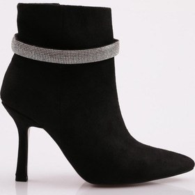 Resim Dgn 5739-424 Silver Taş Zincirli Kadin Topuklu Bot 5739-424-R1680 Siyah 