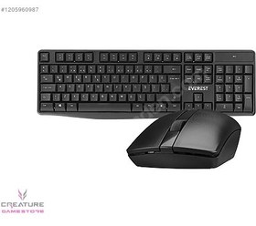 Resim Everest KM-7500 Siyah Kablosuz Q Multimedia Klavye + Mouse Set 