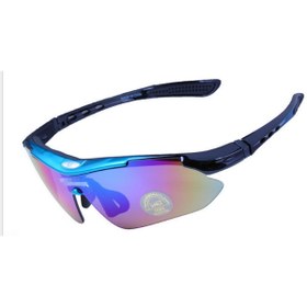 Resim Gözlük 5 Camlı UV 400 Polarize Numaralı Cam Takılabilen Mavi Çerçeve 