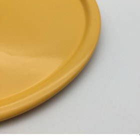 Resim 3'lü Siyah Yuvarlak Tepsi, Tek Kişilik Çay Ve Kahve İkramlık Servis Sunum Tepsisi 22cm, Çeyizlik Sarı 